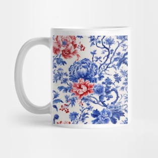 Blue and red French toile de jouy Mug